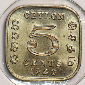 Ceylon 1920 5 Cents P290179 combine shipping2