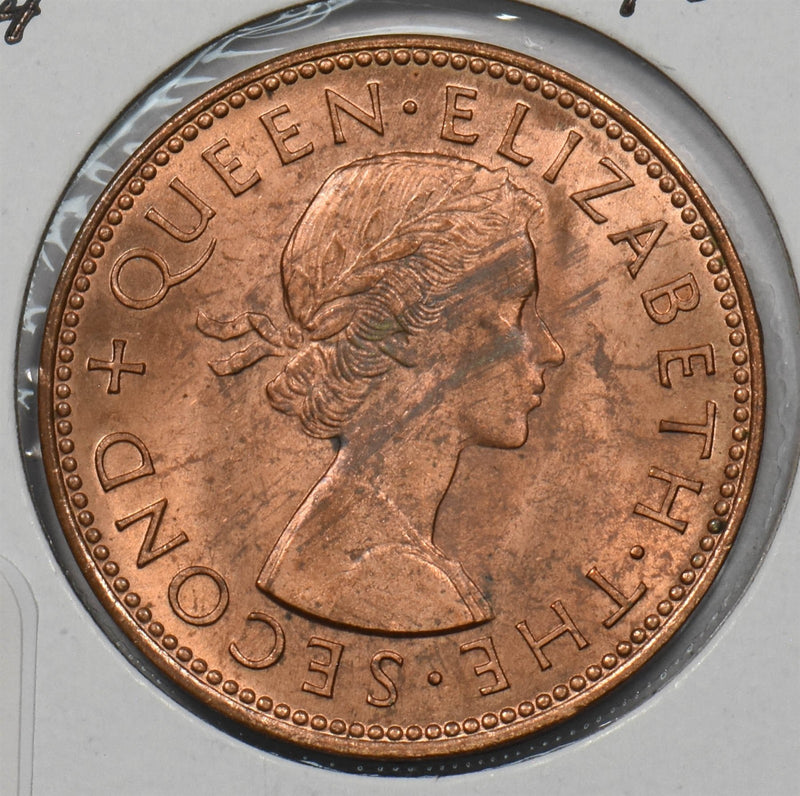 New Zealand 1964 1/2 Penny Queen Elizabeth II P150860 combine shipping0
