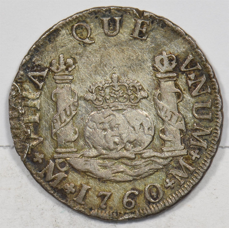 Mexico 1760 2 Reales Silver Rare Charles III P490362 combine shipping0
