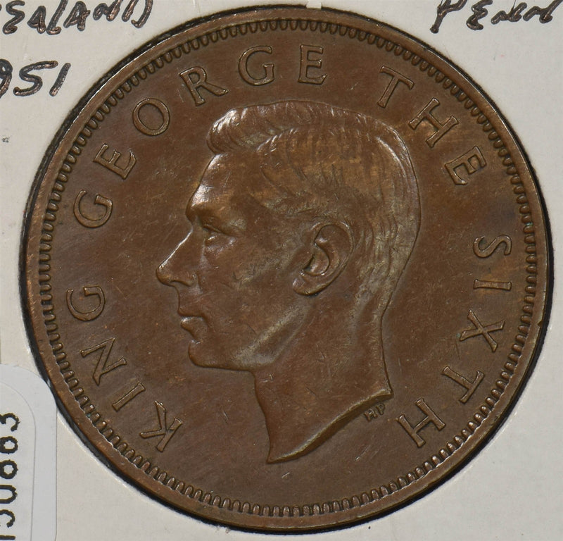 New Zealand 1951 Penny King GeorgeVI P150863 combine shipping0