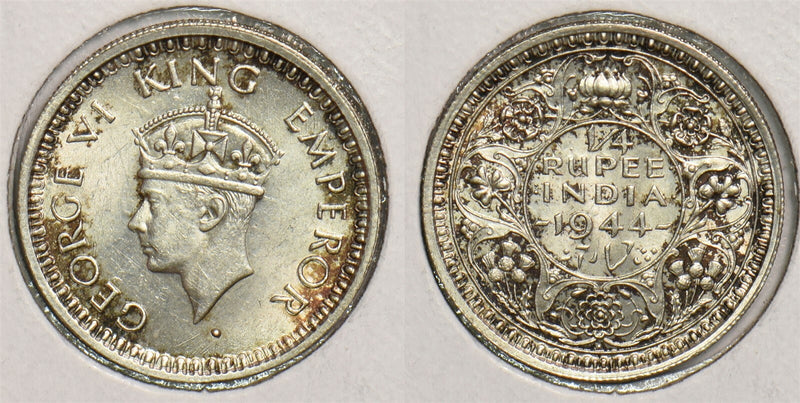 British India 1944 1/4 Rupee P290296 combine shipping0