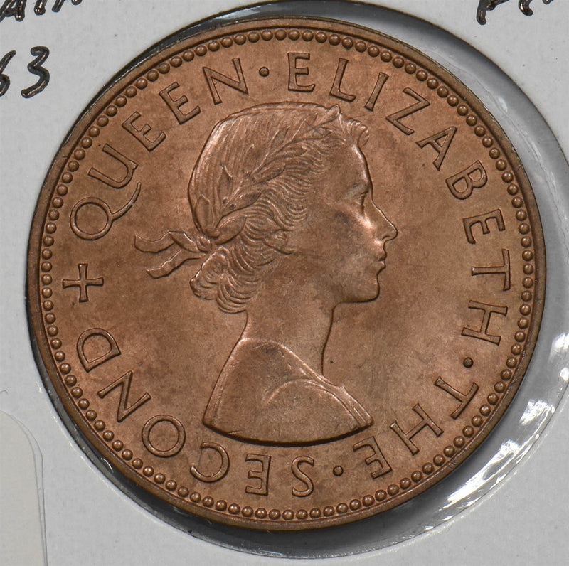 New Zealand 1963 1/2 Penny Queen Elizabeth P150874 combine shipping0