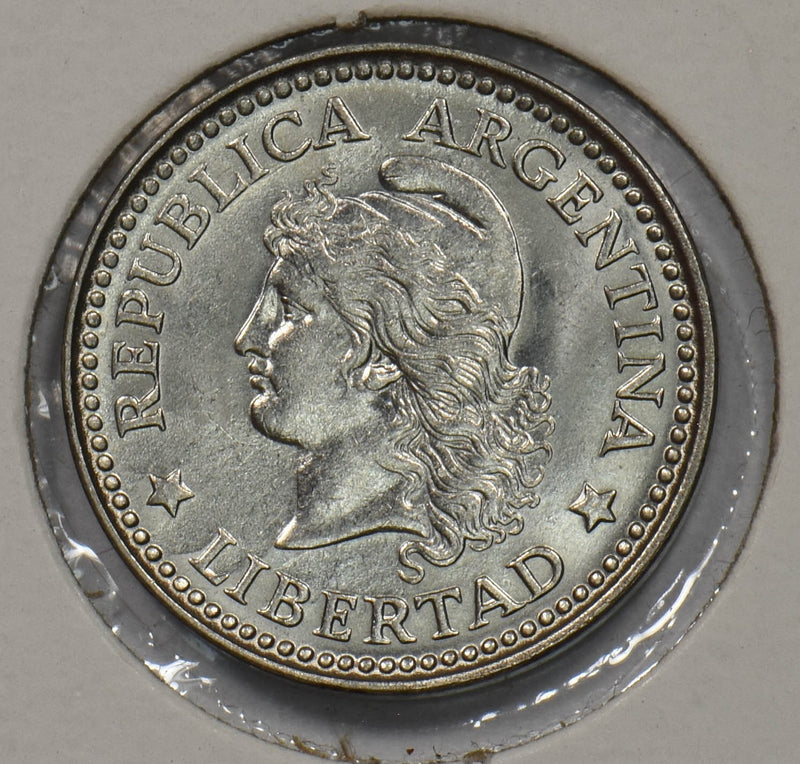 Argentina 1958 10 Centavos Woman Wearing Cap P150891 combine shipping0