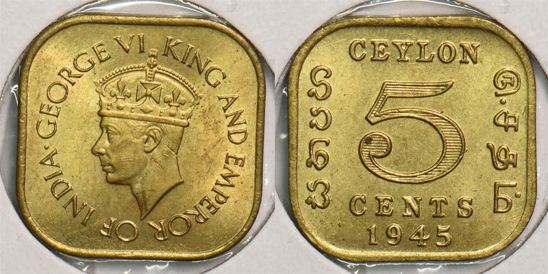 Ceylon 1945 5 Cents P290186 combine shipping0