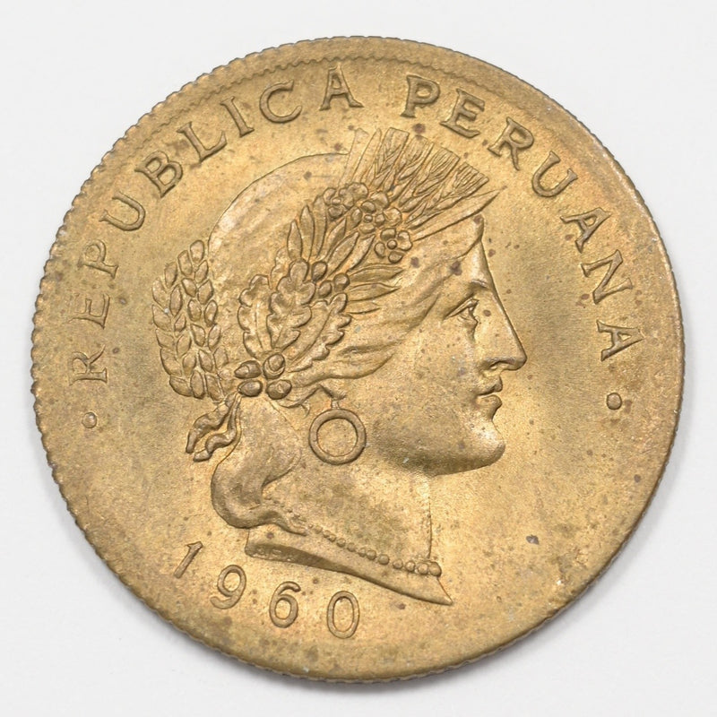 Peru 1960 Head Liberty Goddess 20 Centavos P1513860