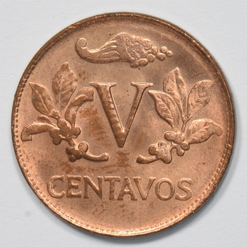 Colombia 1968 Jacobin Liberty cap 5 Centavos P9027080