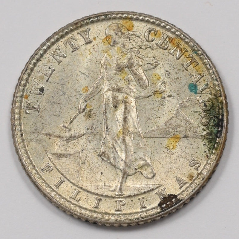 Philippines 1918-S Commonwealth 20 Centavos Silver P1514270