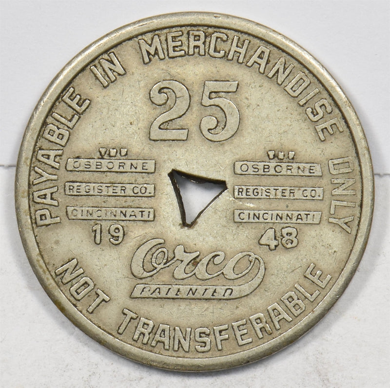 US 1948 25 Cents Tokens: US Trade Coal Strip Token Olga Coal Company P490343 com0