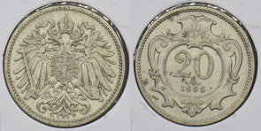 Austria 1895 20 Heller P190337 combine shipping0