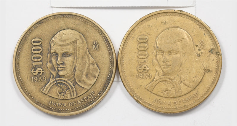 Mexico 1989-MO 1000 Peso Lot of 2, P9046780