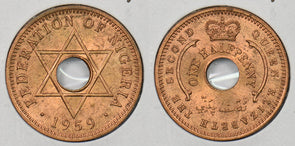 Nigeria 1959 1/2 Penny P290402 combine shipping0