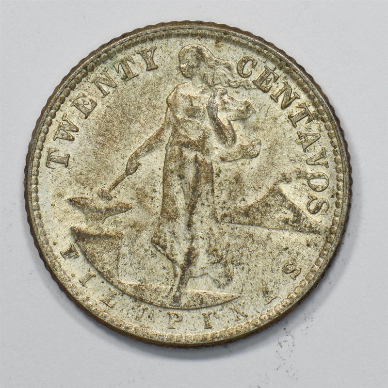 Philippines 1944-D Commonwealth 20 Centavos Silver P1512500