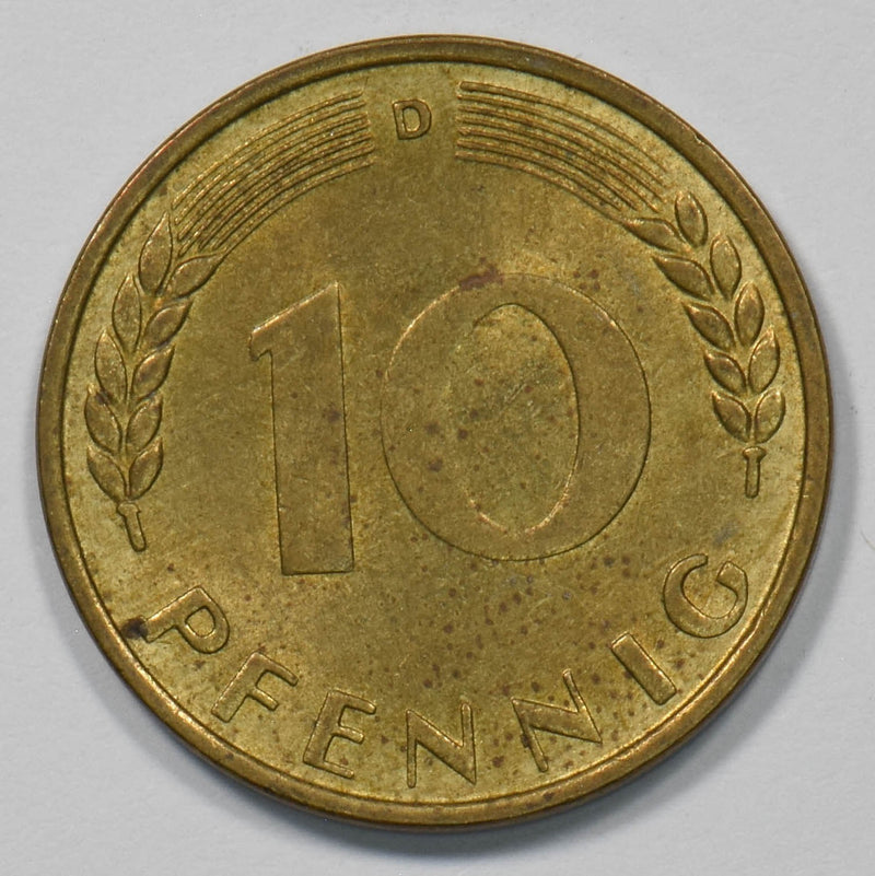 Germany 1949-D 10 Pfennig Oak Seedling P902799 combine shipping0