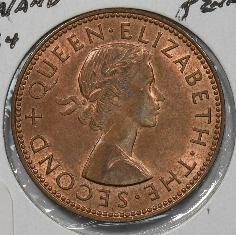 New Zealand 1964 1/2 Penny Queen Elizabeth P150877 combine shipping0