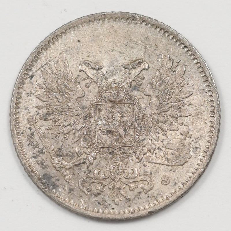Finland 1917 Nicholas II 25 Pennia Silver P9041540