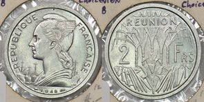 Reunion 1948 2 Francs Choice BU P190306 combine shipping0