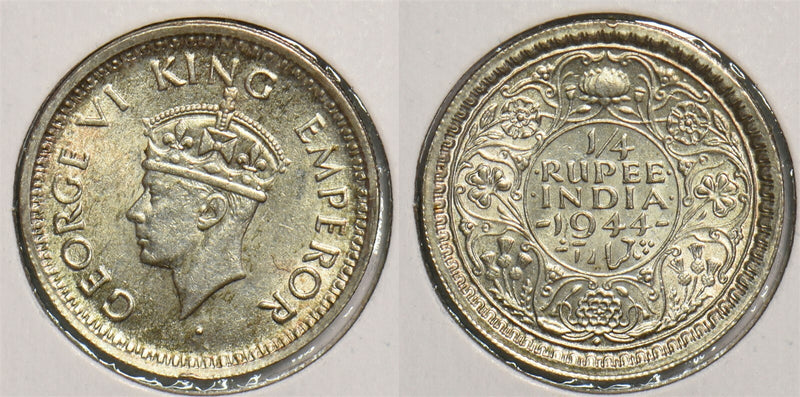India British 1944 1/4 Rupee P290357 combine shipping0