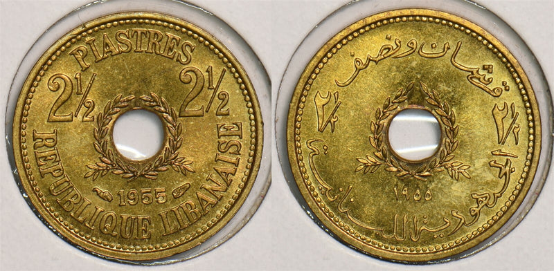 Lebanon 1955 2 1/2 Piastres P290310 combine shipping0