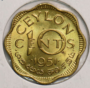 Ceylon 1951 10 Cents P290181 combine shipping2