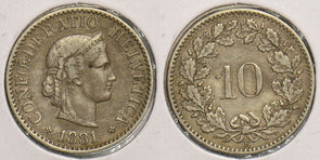 Switzerland 1881 B 10 Rappen P240005 combine shipping0