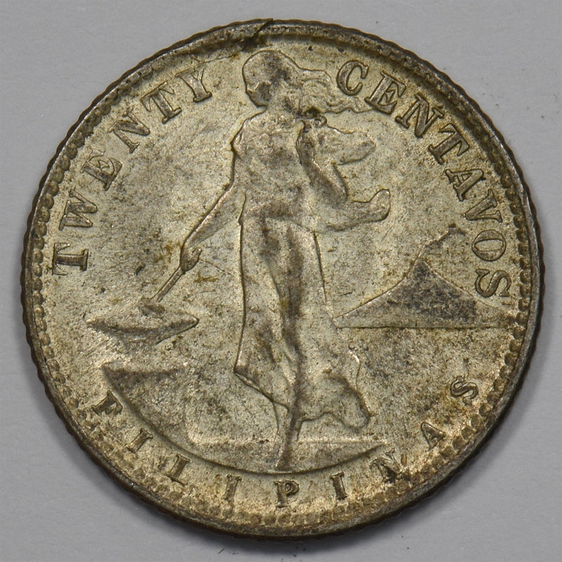 Philippines 1944-D Commonwealth 20 Centavos Silver P9026570