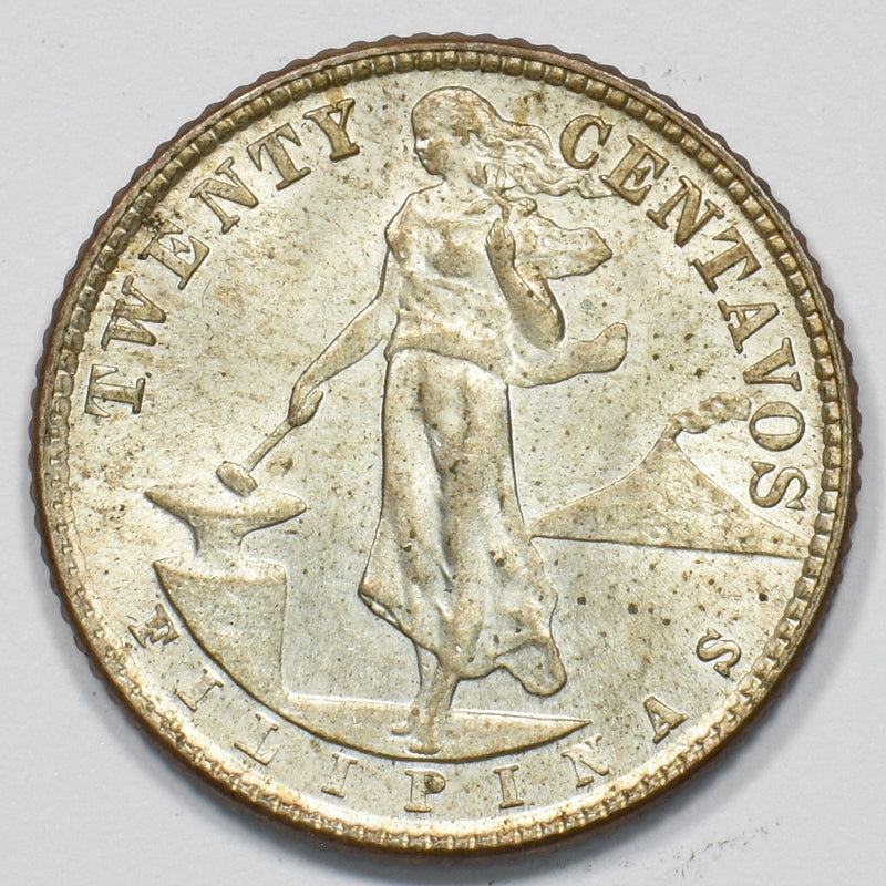 Philippines 1944-D Commonwealth 20 Centavos Silver P1510820