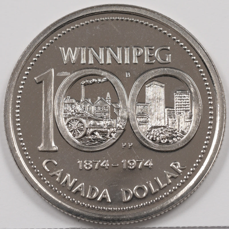 Canada 1974 Winnipeg Centennial Dollar Proof-Like Nickel P1917890