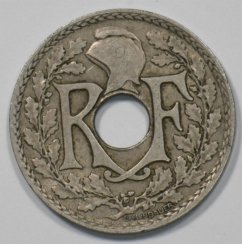 France 1932 25 Centimes Center Hole P902843 combine shipping0