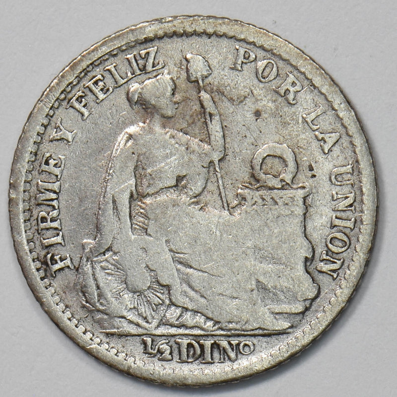 Peru 1904 1/2 Dinero Silver Liberty Seated P903530 combine shipping0