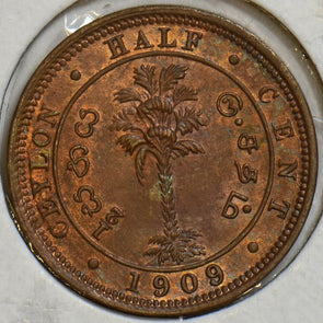 Ceylon 1909 1/2 Cent P490074 combine shipping0