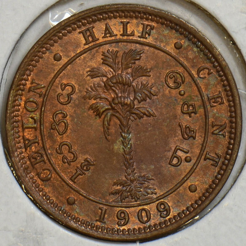 Ceylon 1909 1/2 Cent P490074 combine shipping0