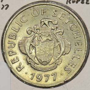Seychelles 1977 Rupee Triton conch animal P190329 combine shipping2