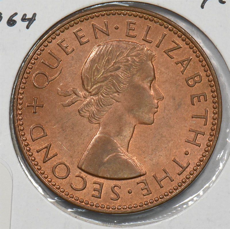 New Zealand 1964 1/2 Penny Elizabeth II P150893 combine shipping0