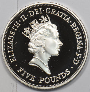 Great Britain 1990 5 Pounds Proof 90th Birthday of Elizabeth II Mother P490400 c1