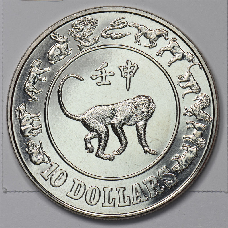 Singapore 1992 Lunar Year of the Monkey 10 Dollars Proof clad P1512730