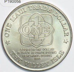 Hawaii 1993 Maui Hawaii Trade Dollar Token Whale animal P190056 combine shippin1