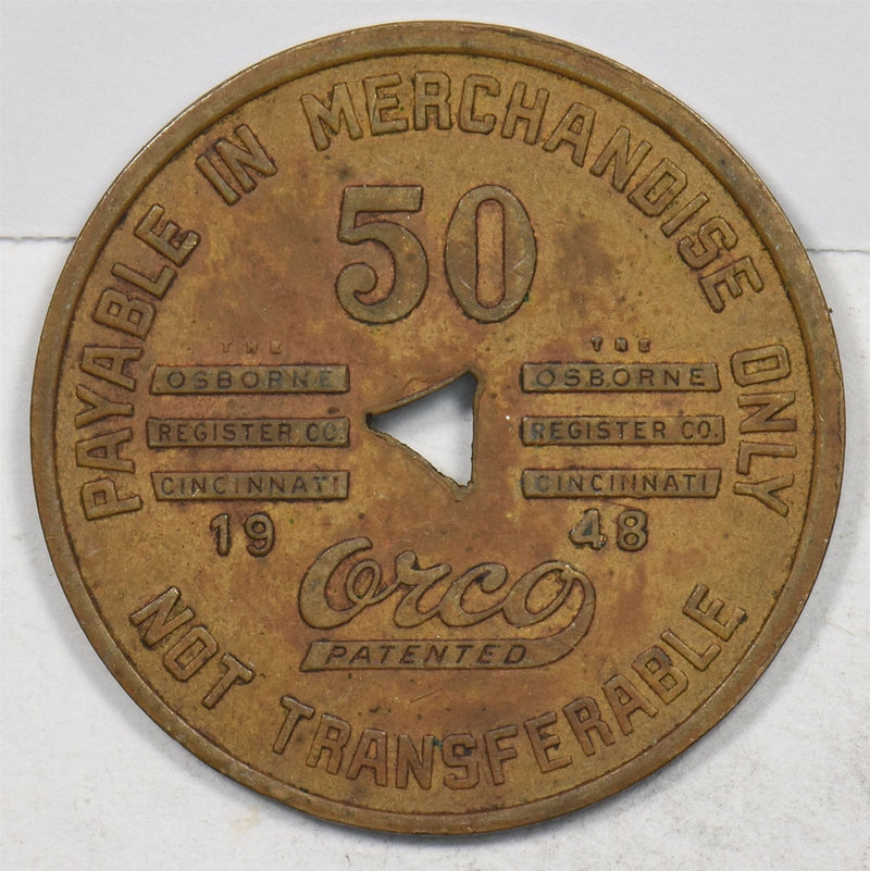 US 1948 50 Cents Coal Strip Token Olga Coal Company P490353 combine shipping0