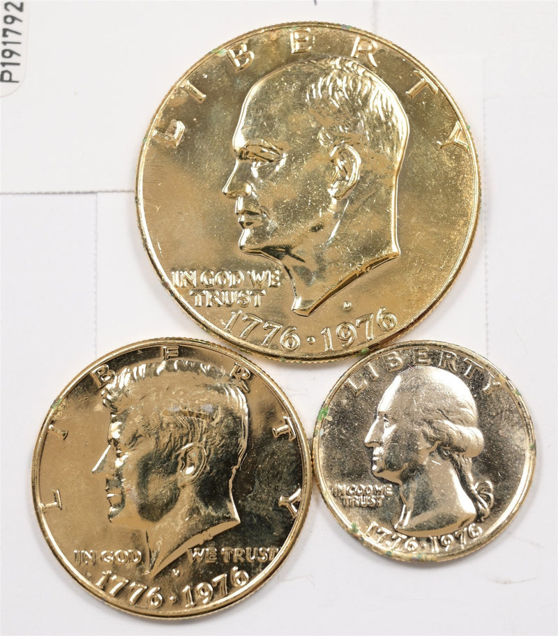 1776-1976 Bicentennial clad Set of 3 (GP) -$1, 1/2 and Quarter Dollar P1917920