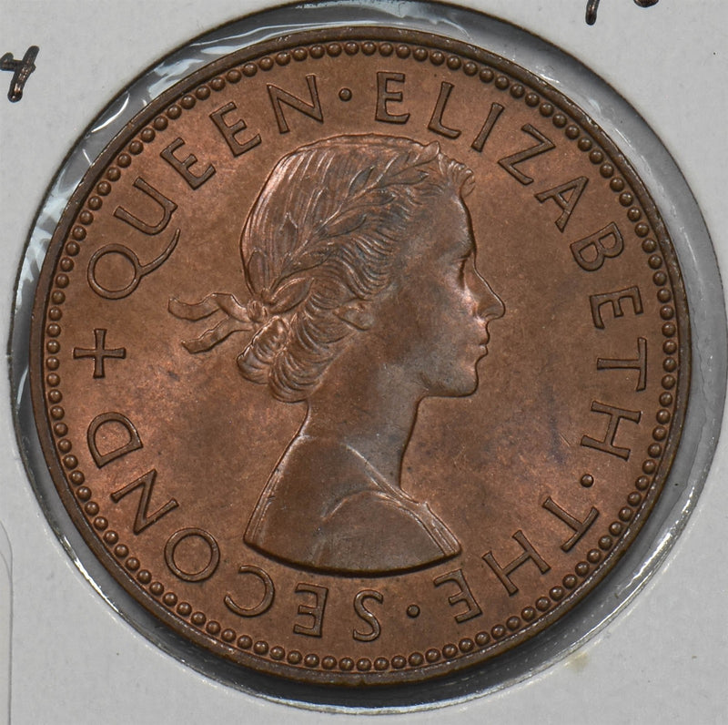New Zealand 1964 1/2 Penny Queen Elizabeth II P150859 combine shipping0