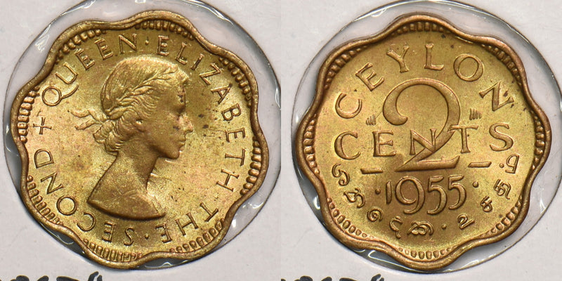 Ceylon 1955 2 Cents P150112 combine shipping0