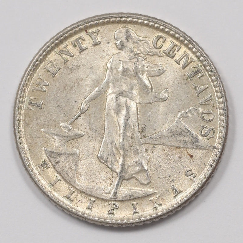 Philippines 1945-D Commonwealth 20 Centavos Silver P1514280