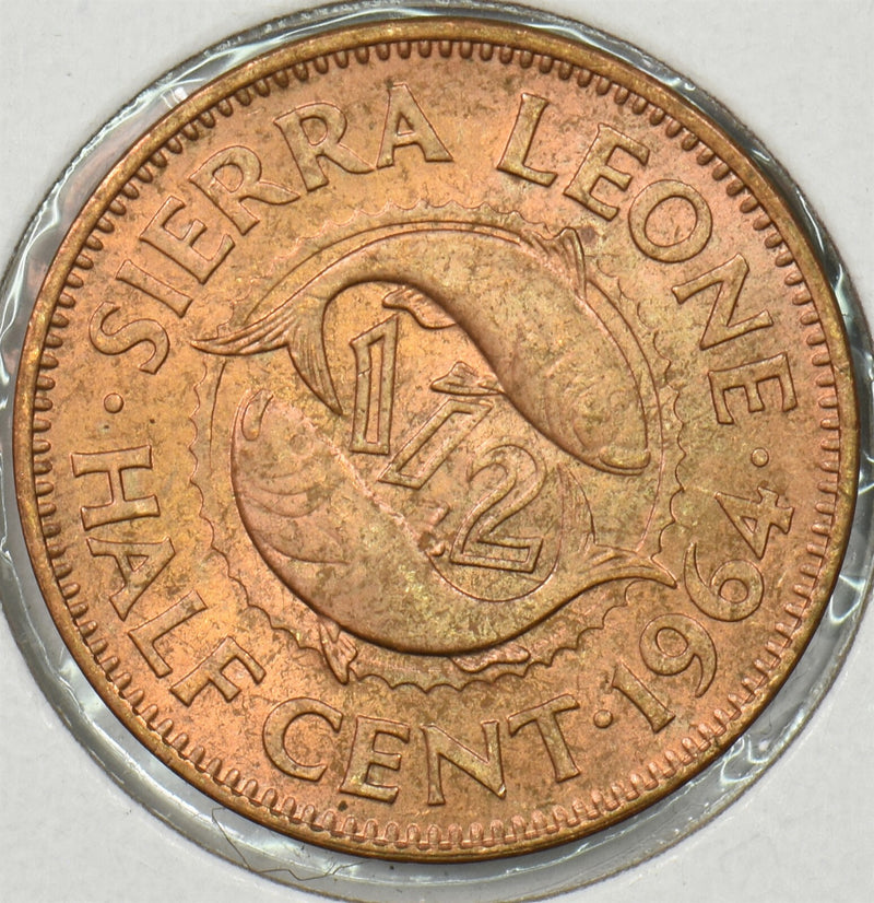 Sierra Leone 1964 1/2 Cent Fish animal P150174 combine shipping0