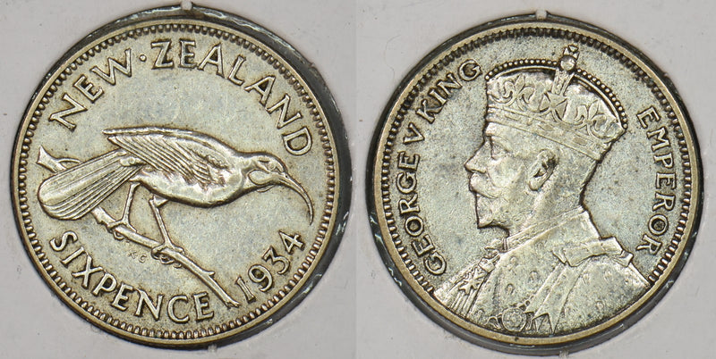 New Zealand 1934 6 Pence Bird animal P290400 combine shipping0