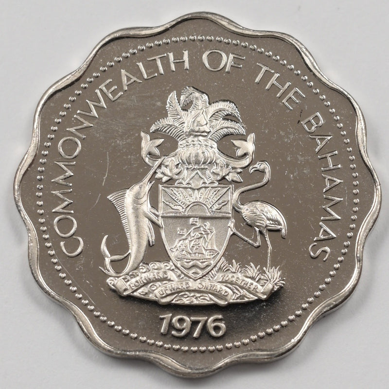 Bahamas 1976-FM Elizabeth II-Two Bonefish 10 Cents Proof P9039320