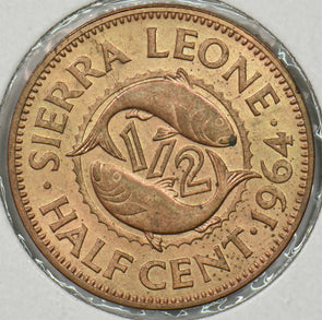 Sierra Leone 1964 1/2 Cent Fish animal P150157 combine shipping0