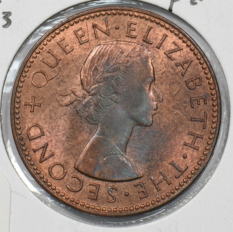 New Zealand 1963 1/2 Penny Elizabeth II P150902 combine shipping0