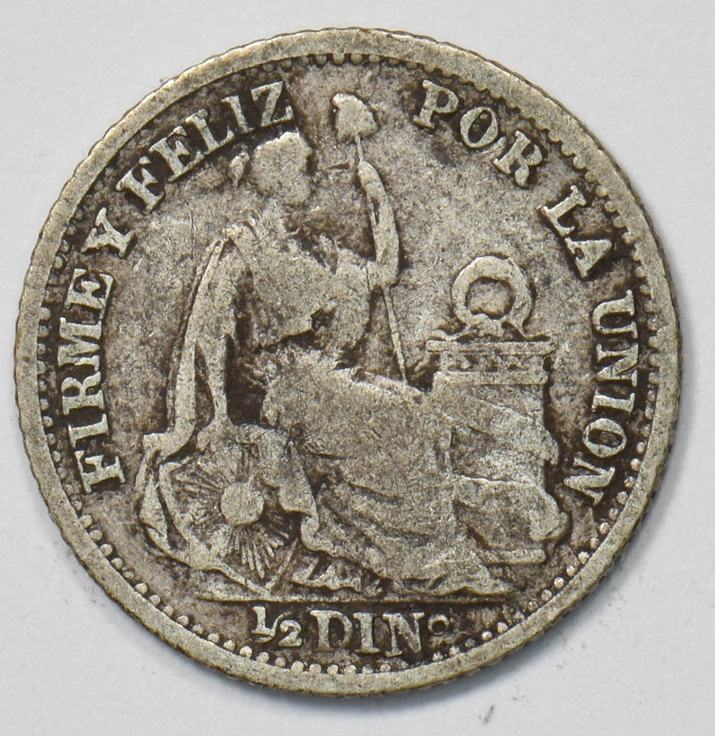 Peru 1898 1/2 Dinero Silver Liberty Seated P903529 combine shipping0