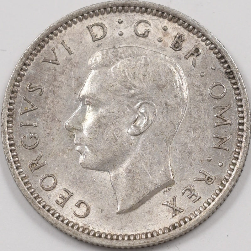 United Kingdom 1945 George VI 6 Pence Silver P1918150