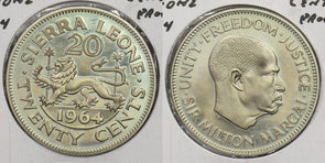 Sierra Leone 1964 20 Cents Proof P190217 combine shipping0