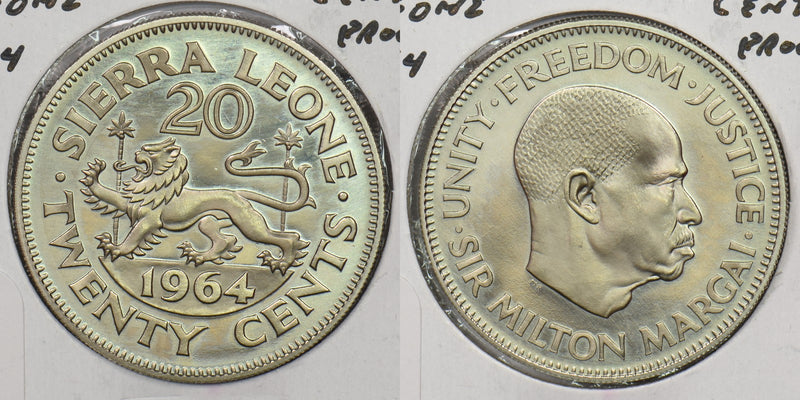 Sierra Leone 1964 20 Cents Proof P190217 combine shipping0